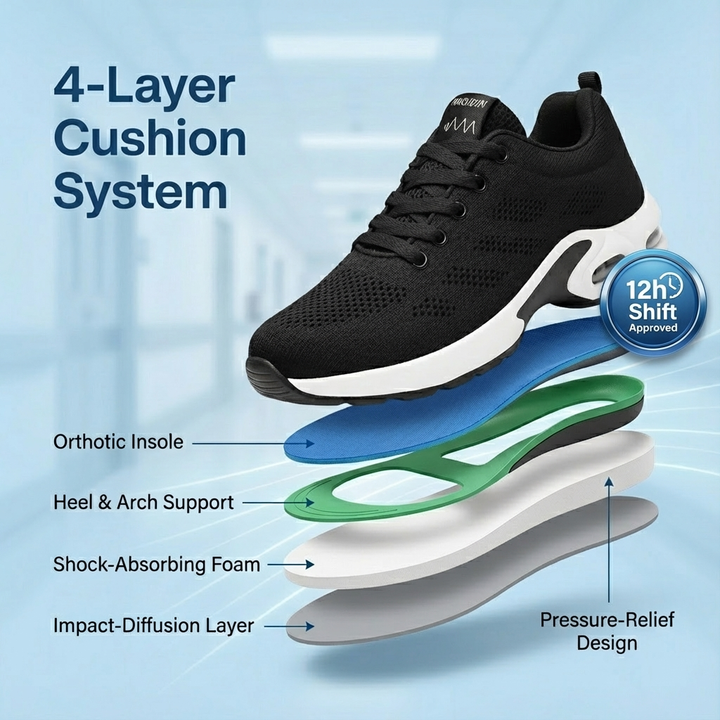 Orthora Pro – 12-Hour Shift Shoes for Heel &amp; Plantar Fasciitis Relief (Unisex)