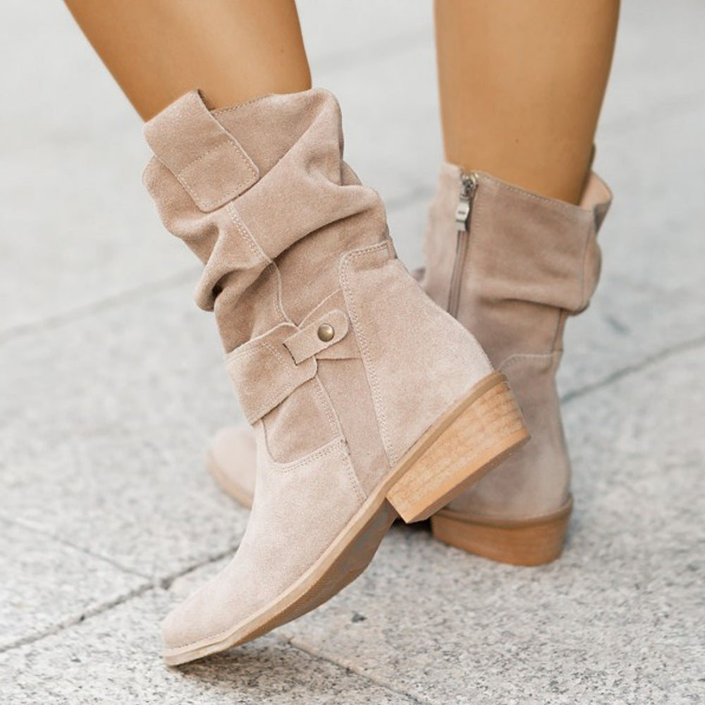 Women's slouchy suede western boots