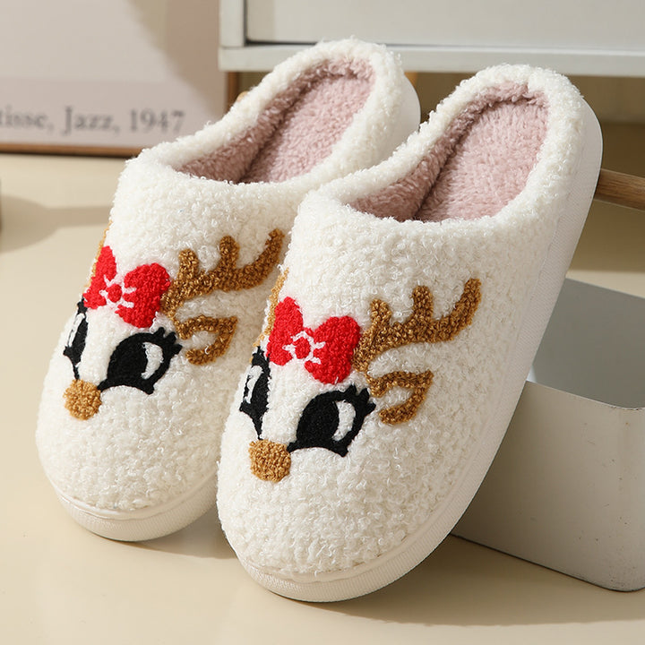 Fluffy Christmas slippers with Santa motif