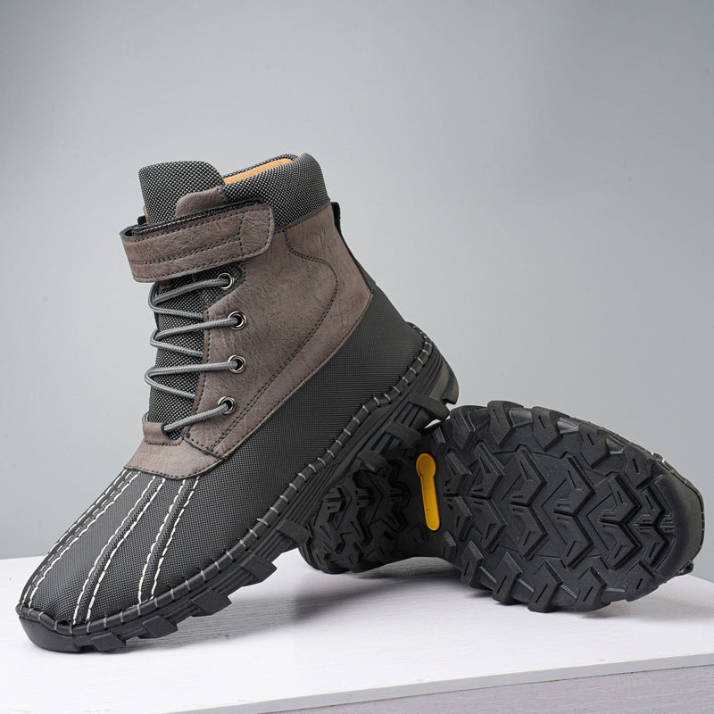 Waterproof Unisex Lace-Up Snow Boots, Fleece Lined Work Boots