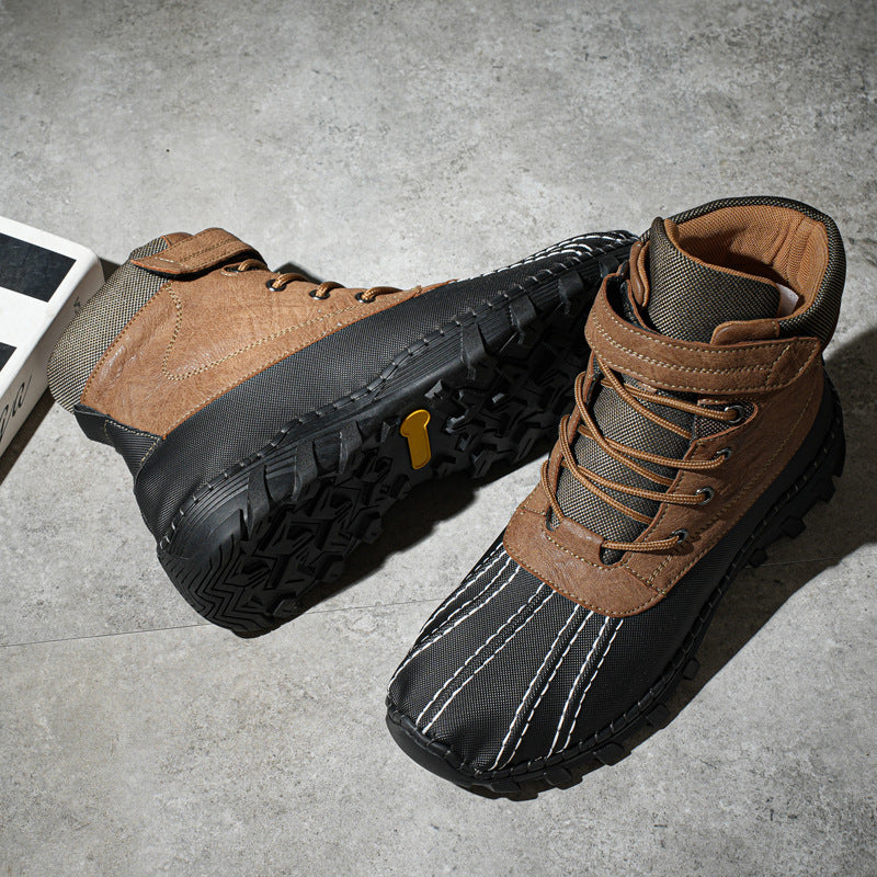 Waterproof Unisex Lace-Up Snow Boots, Fleece Lined Work Boots