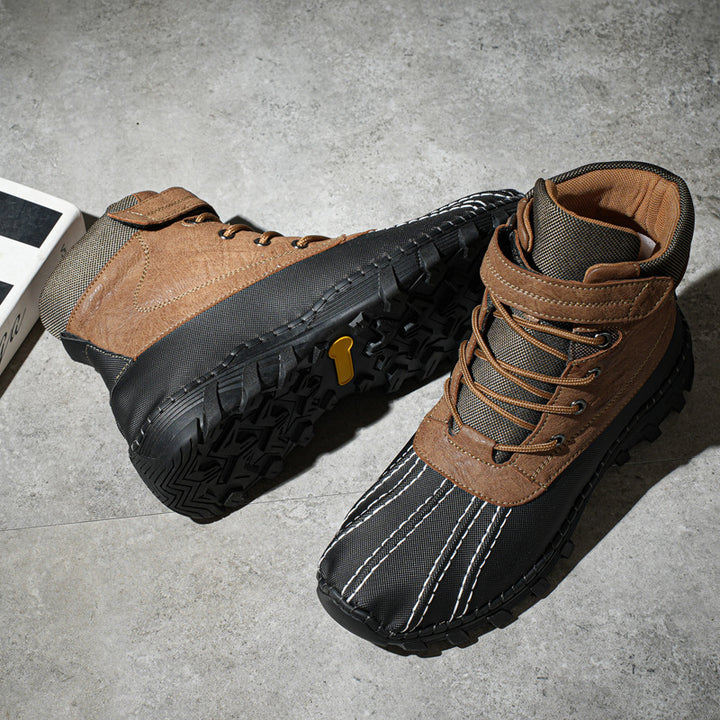 Waterproof Unisex Lace-Up Snow Boots, Fleece Lined Work Boots