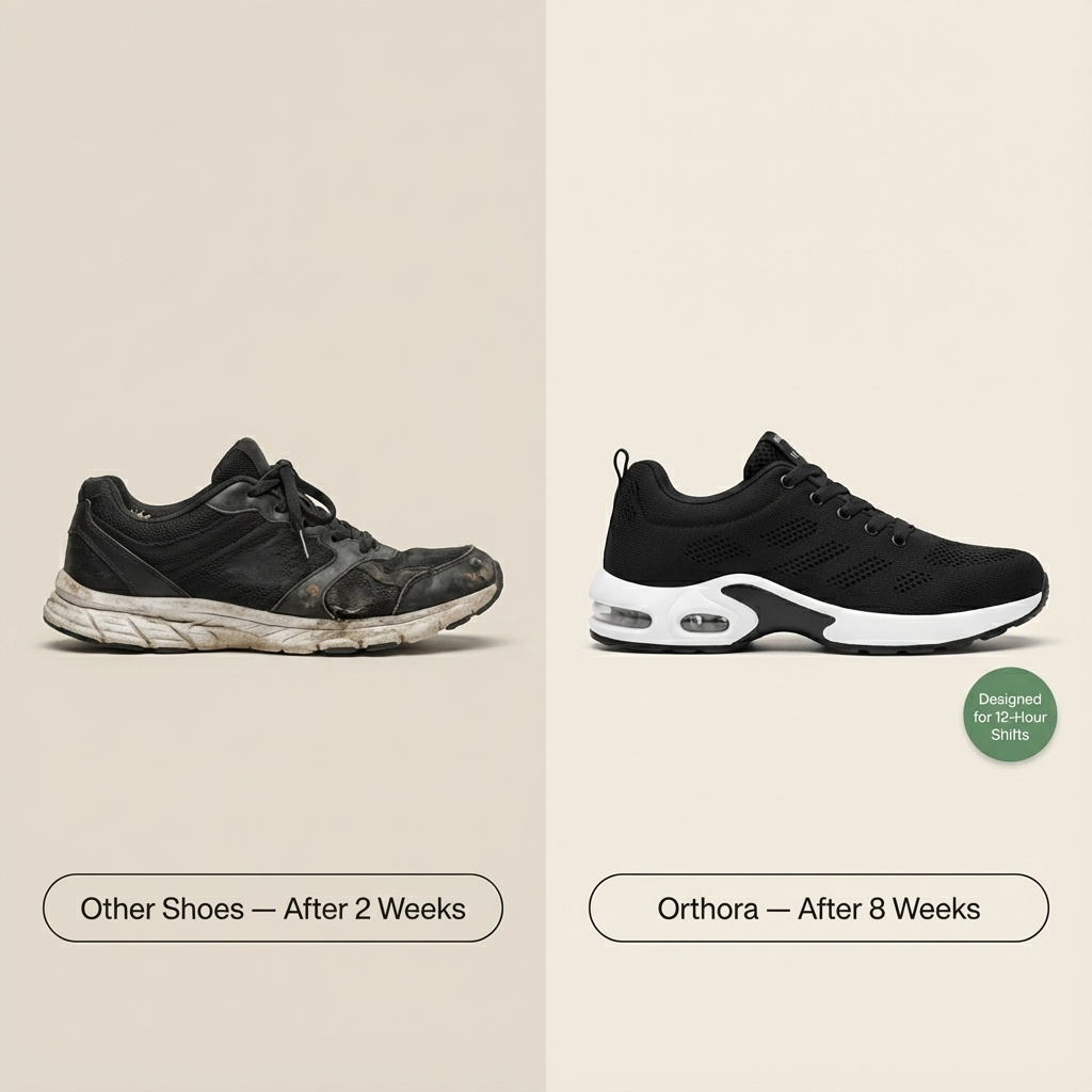 Orthora Pro – 12-Hour Comfort Shoes for Heel &amp; Plantar Fasciitis Relief (Unisex)