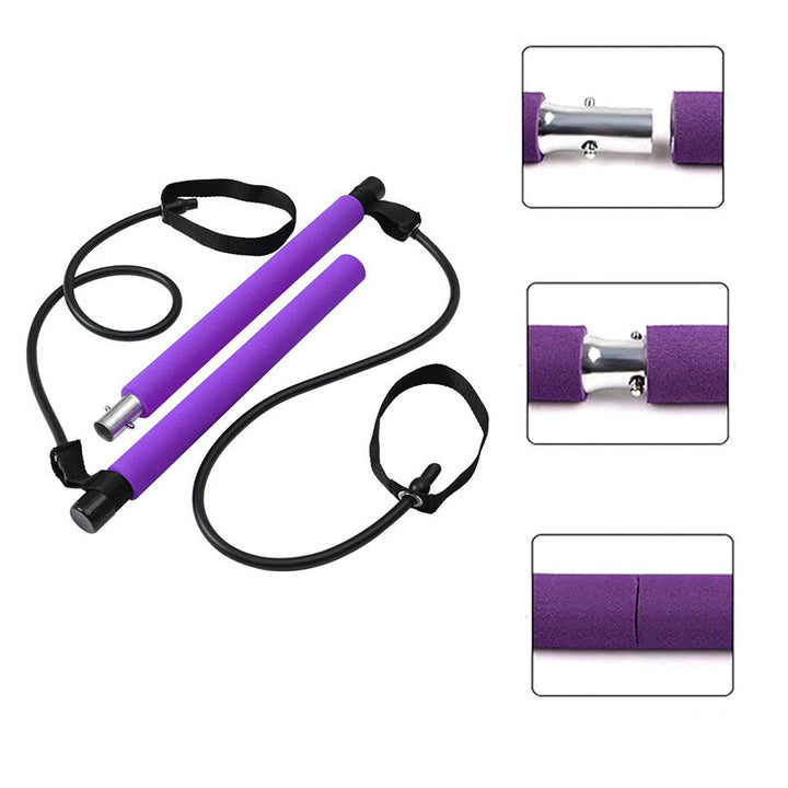 Pilates bar with resistance bands