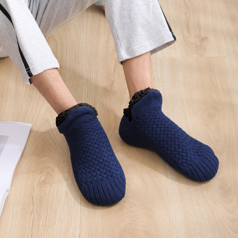 Cable knit slipper socks with sherpa lining