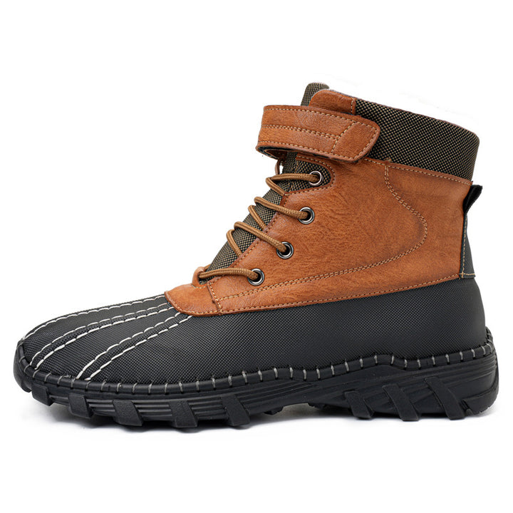 Waterproof Unisex Lace-Up Snow Boots, Fleece Lined Work Boots