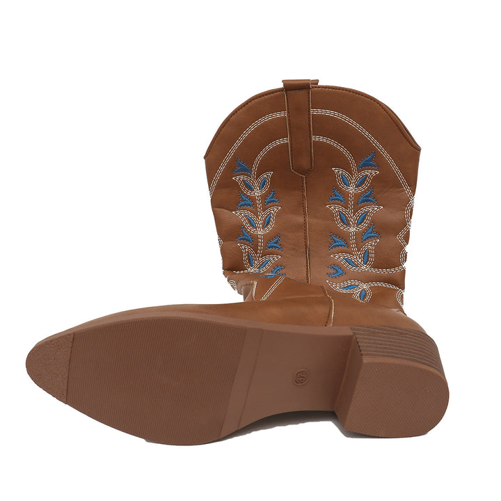 Embroidered western cowboy boots